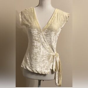 BANANA REPUBLIC Velvet Sleeveless Front Wrap Top XS